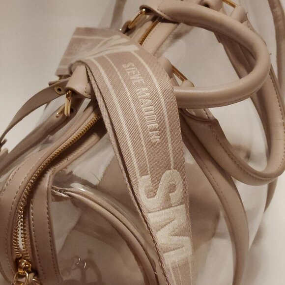 STEVE MADDEN Clear PVC Duffel Tote Bag Large Shoulder Strap Travel Bag Airport - Picture 3 of 9